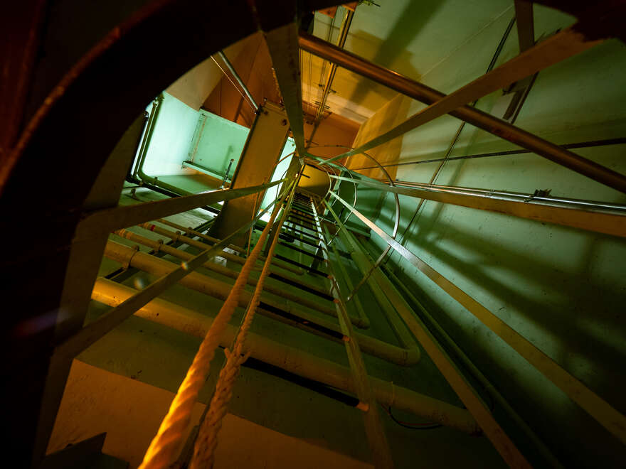 Emergency underground escape ladder.