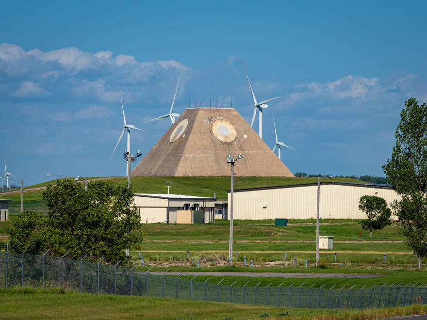 Wind turbines now share the land with the Missile Site Radar facility.
