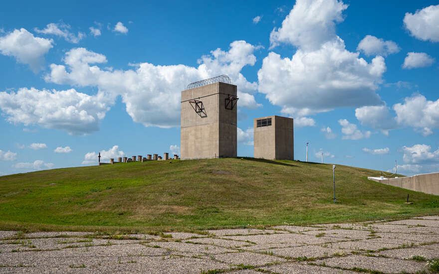 The RSL-3 underground bunker is beneath these structures.