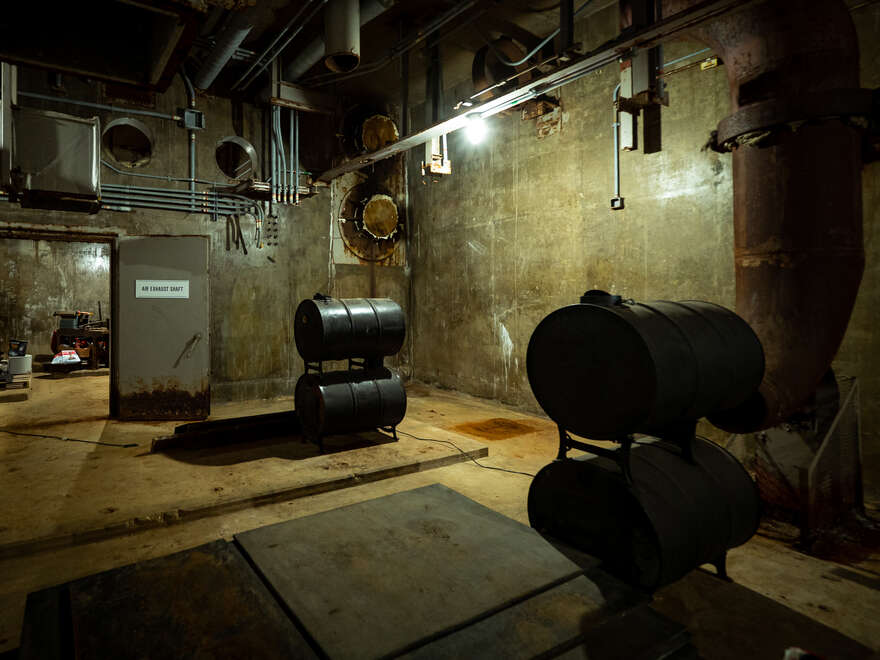 A storage room in the RSL-3 underground bunker.