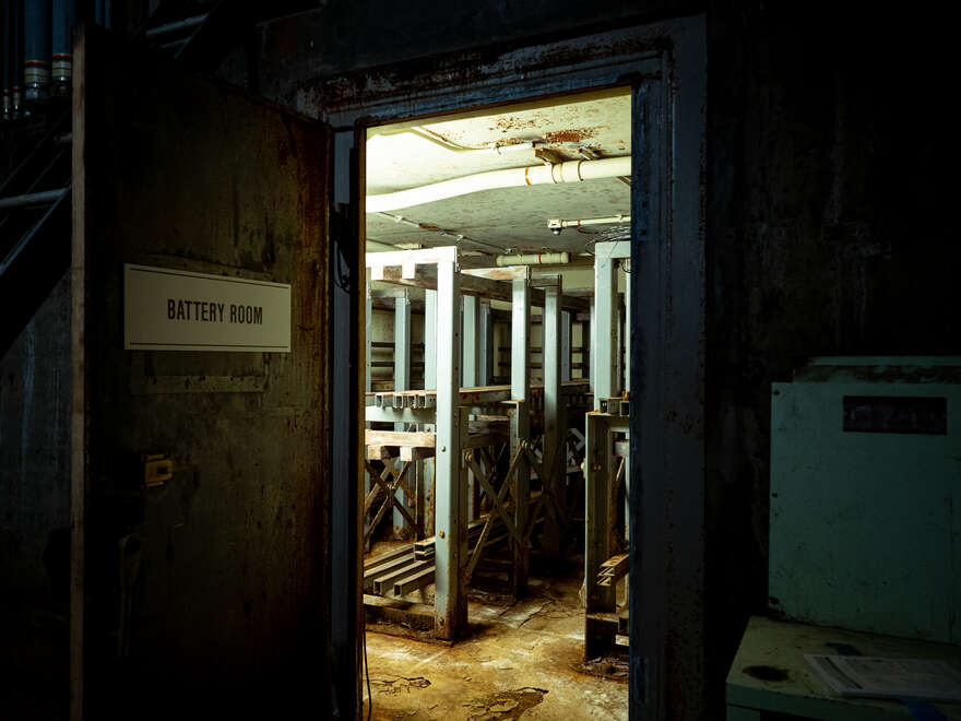 The RSL-3 underground bunker’s battery room.
